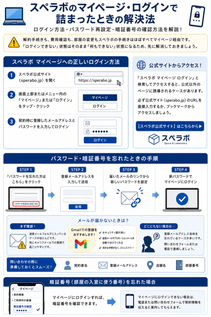 スペラボのマイページ・ログインで詰まったときの解決法
